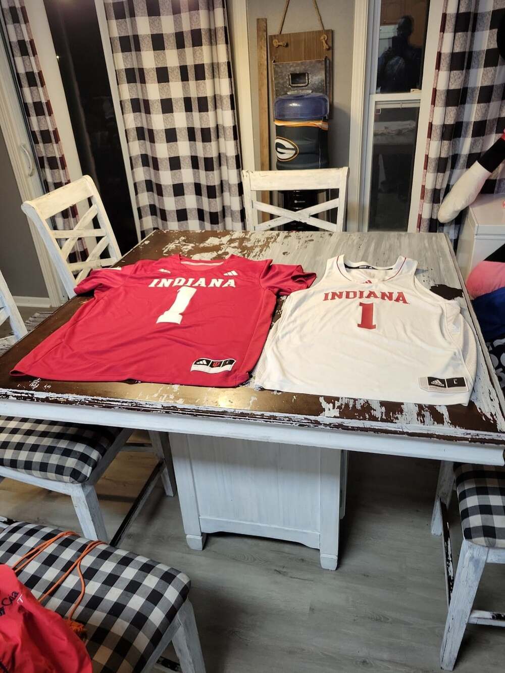 2 Adidas Indiana Hoosiers #1 Premier Football Jersey Crimson Size L